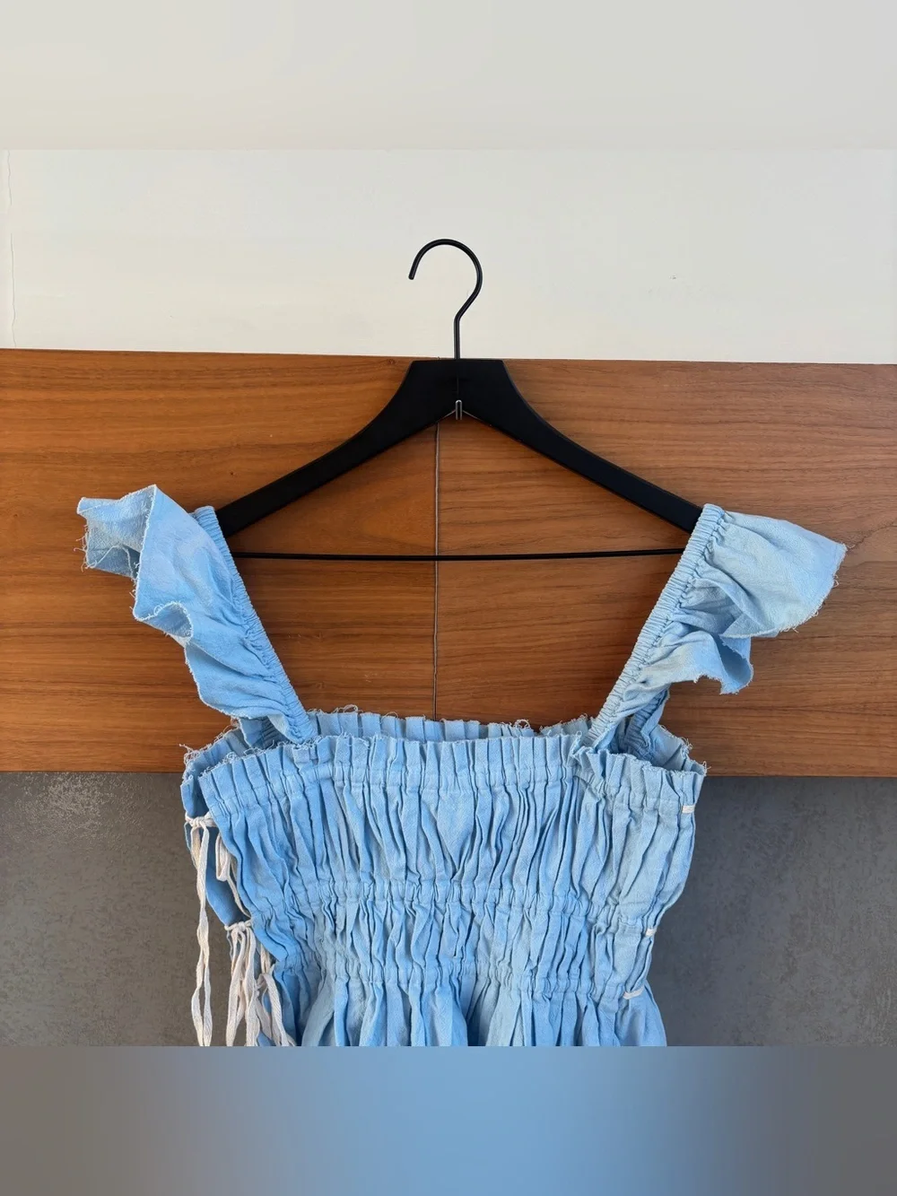 FREE PEOPLE Claude Corset Top In Baby Blue, Size S